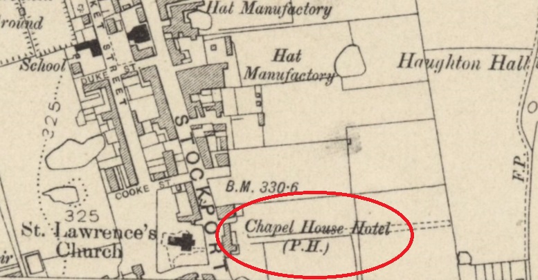 Manchester - Chapel House Denton : Map credit National Library of Scotland